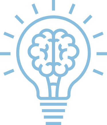 Brain and lightbulb lighting up
