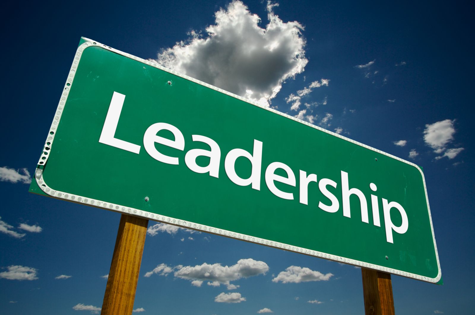 Leadership road sign