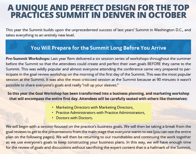 Planning for the Top Practices Summit 